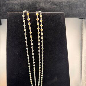 Beautiful & Unique clear stone long necklace (48")